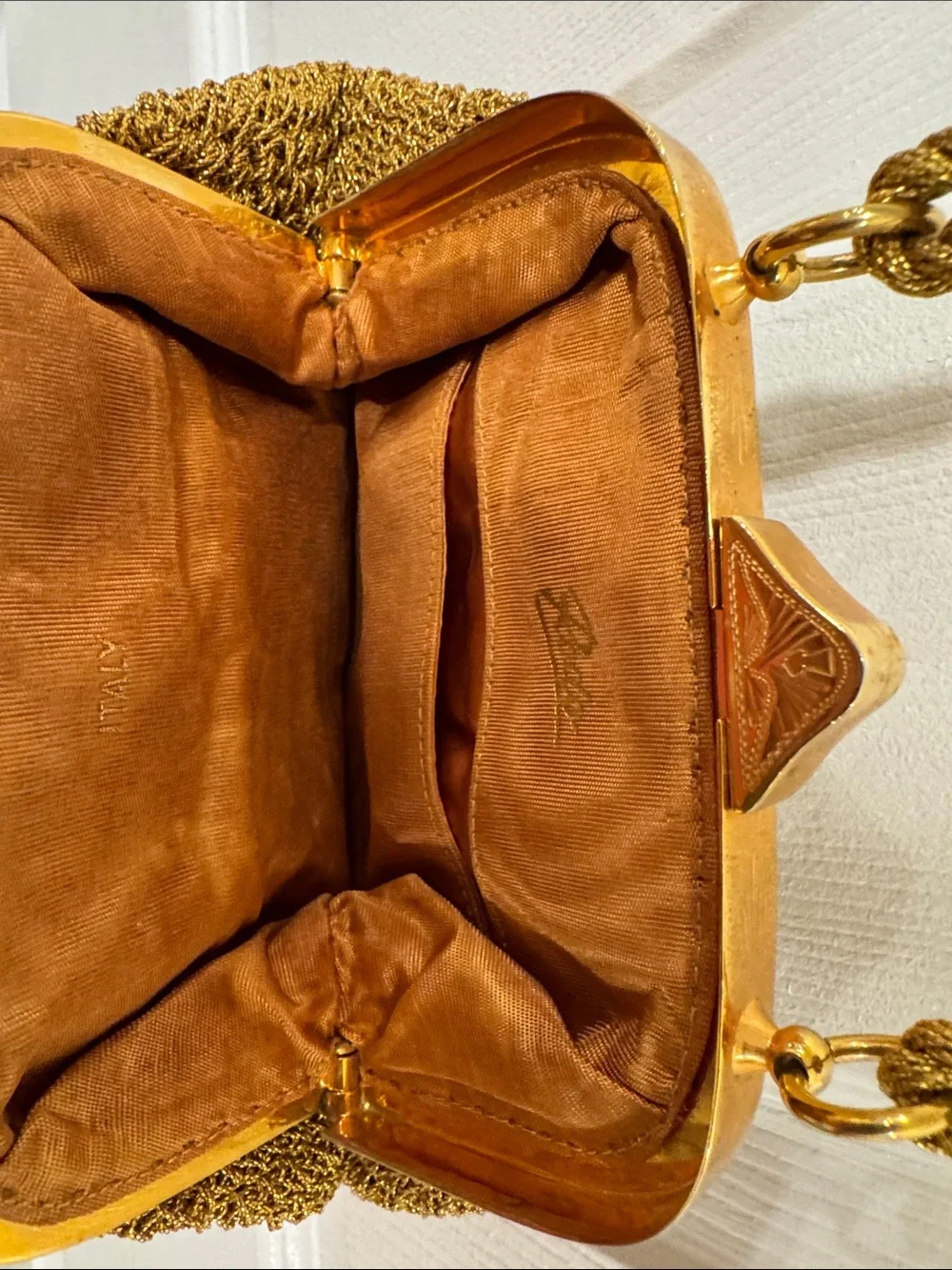 Rodo of Italy Vintage Woven Gold Evening Bag or Clutch